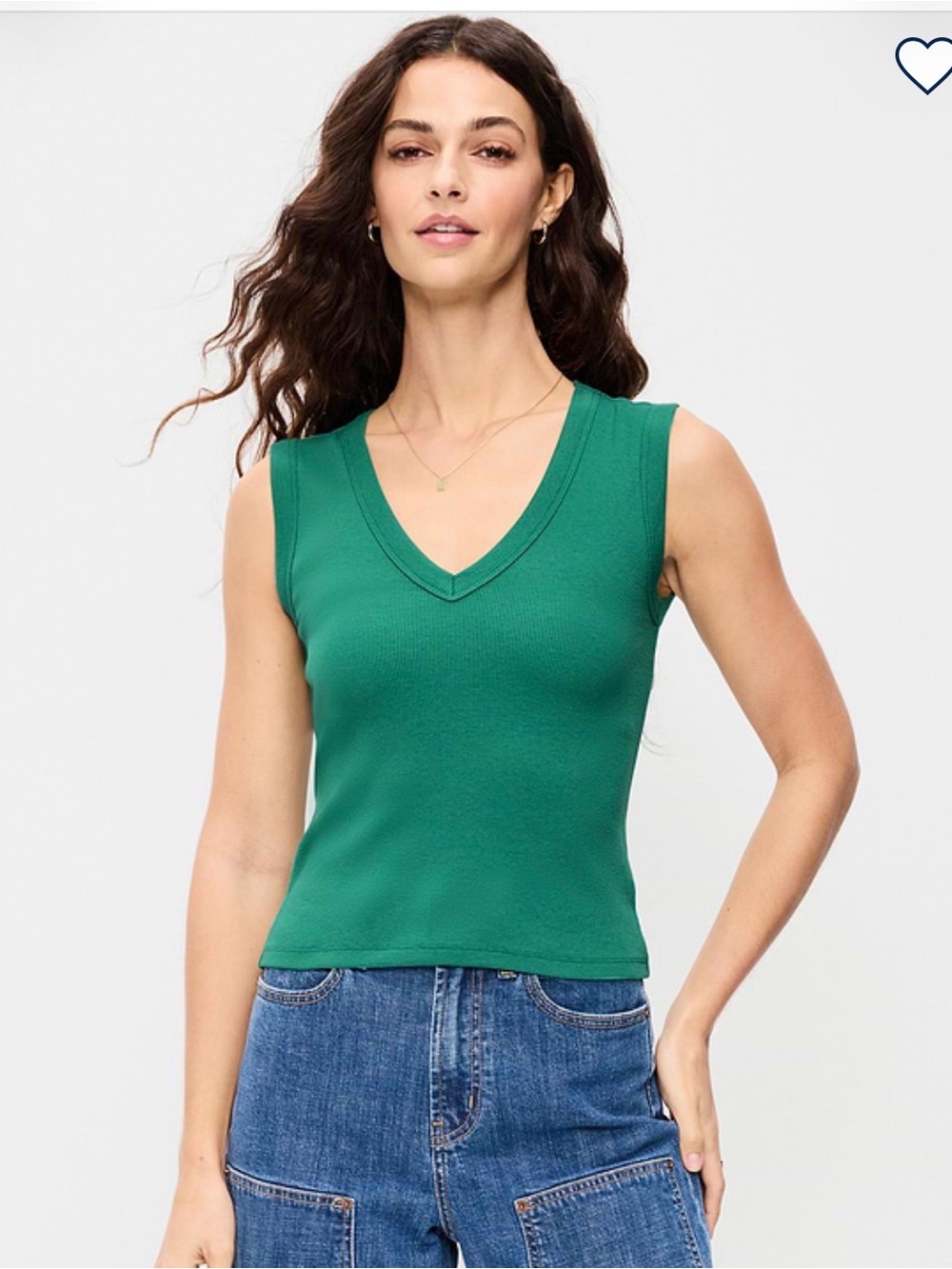 Old Navy Snug Crop V Neck Tank Top Sugar Pine